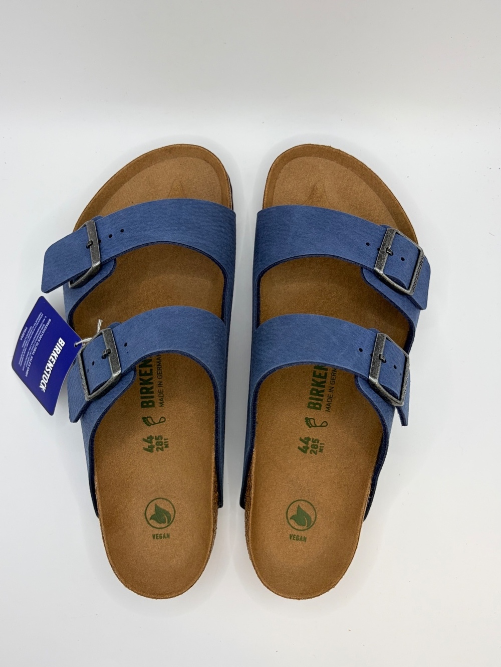 Birkenstock Vegan Arizona Blue Double Strap Sandals Size 44 - 11M